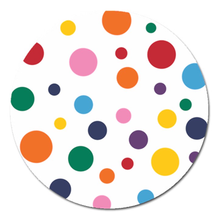 Polka Dot Magnet 5  (Round)