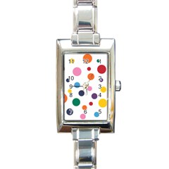 Polka Dot Rectangle Italian Charm Watch by 8989