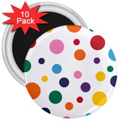 Polka Dot 3  Magnets (10 Pack) 