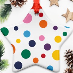 Polka Dot Star Ornament (two Sides) by 8989