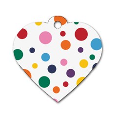 Polka Dot Dog Tag Heart (one Side) by 8989