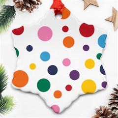 Polka Dot Snowflake Ornament (two Sides)