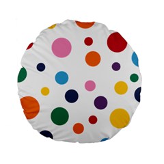 Polka Dot Standard 15  Premium Round Cushions by 8989