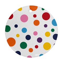 Polka Dot Round Ornament (two Sides)