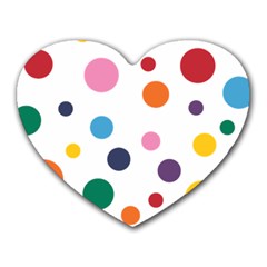 Polka Dot Heart Mousepad by 8989