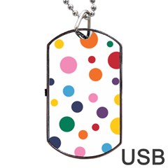 Polka Dot Dog Tag Usb Flash (one Side) by 8989