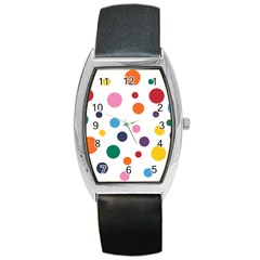 Polka Dot Barrel Style Metal Watch by 8989