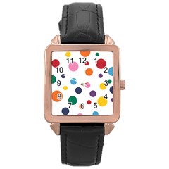 Polka Dot Rose Gold Leather Watch 