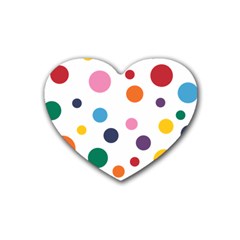 Polka Dot Rubber Coaster (heart)