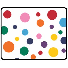 Polka Dot One Side Fleece Blanket (medium) by 8989