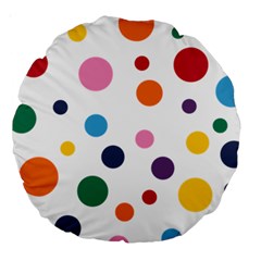 Polka Dot Large 18  Premium Round Cushions