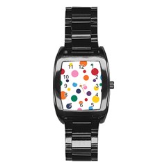 Polka Dot Stainless Steel Barrel Watch