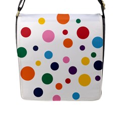 Polka Dot Flap Closure Messenger Bag (l)