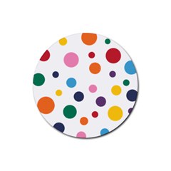 Polka Dot Rubber Round Coaster (4 Pack)