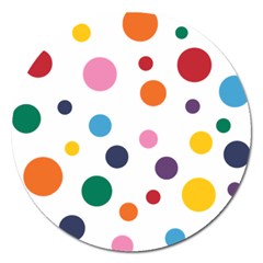 Polka Dot Magnet 5  (round) by 8989