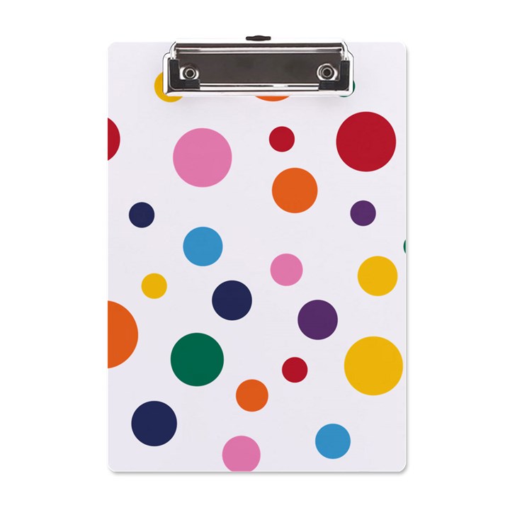 Polka Dot A5 Acrylic Clipboard