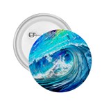 Tsunami Waves Ocean Sea Nautical Nature Water Painting 2.25  Buttons Front