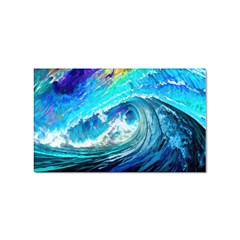 Tsunami Waves Ocean Sea Nautical Nature Water Painting Sticker (rectangular) by Ravend