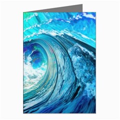 Tsunami Waves Ocean Sea Nautical Nature Water Painting Greeting Cards (pkg Of 8) by Ravend