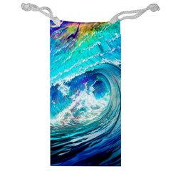 Tsunami Waves Ocean Sea Nautical Nature Water Painting Jewelry Bag by Ravend