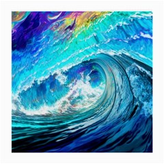 Tsunami Waves Ocean Sea Nautical Nature Water Painting Medium Glasses Cloth (2 Sides) by Ravend