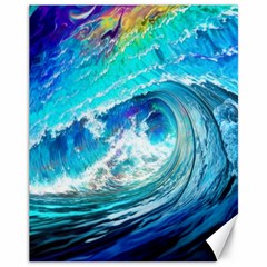 Tsunami Waves Ocean Sea Nautical Nature Water Painting Canvas 11  X 14  by Ravend