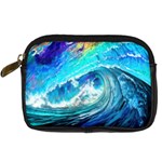 Tsunami Waves Ocean Sea Nautical Nature Water Painting Digital Camera Leather Case Front