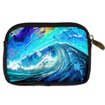 Tsunami Waves Ocean Sea Nautical Nature Water Painting Digital Camera Leather Case Back