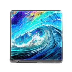 Tsunami Waves Ocean Sea Nautical Nature Water Painting Memory Card Reader (square 5 Slot) by Ravend