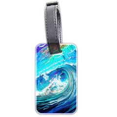 Tsunami Waves Ocean Sea Nautical Nature Water Painting Luggage Tag (two Sides) by Ravend