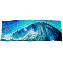 Tsunami Waves Ocean Sea Nautical Nature Water Painting Body Pillow Case (dakimakura) by Ravend