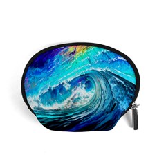 Tsunami Waves Ocean Sea Nautical Nature Water Painting Accessory Pouch (small) by Ravend