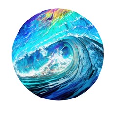 Tsunami Waves Ocean Sea Nautical Nature Water Painting Mini Round Pill Box (pack Of 3)