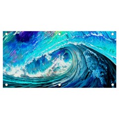 Tsunami Waves Ocean Sea Nautical Nature Water Painting Banner And Sign 4  X 2  by Ravend