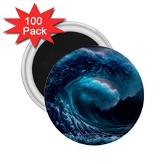 Tsunami Waves Ocean Sea Water Rough Seas 4 2 25  Magnets (100 Pack)  by Ravend