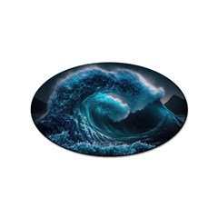 Tsunami Waves Ocean Sea Water Rough Seas 4 Sticker (oval) by Ravend