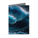 Tsunami Waves Ocean Sea Water Rough Seas 4 Mini Greeting Card Left