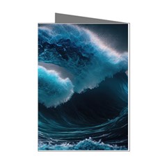 Tsunami Waves Ocean Sea Water Rough Seas 4 Mini Greeting Cards (pkg Of 8) by Ravend