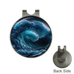 Tsunami Waves Ocean Sea Water Rough Seas 4 Hat Clips With Golf Markers by Ravend