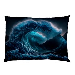 Tsunami Waves Ocean Sea Water Rough Seas 4 Pillow Case by Ravend