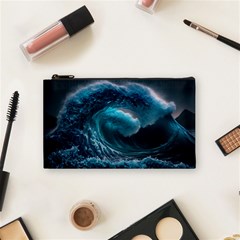 Tsunami Waves Ocean Sea Water Rough Seas 4 Cosmetic Bag (small) by Ravend