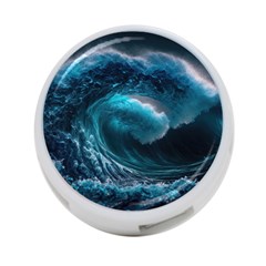 Tsunami Waves Ocean Sea Water Rough Seas 4 4-port Usb Hub (two Sides) by Ravend