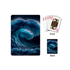 Tsunami Waves Ocean Sea Water Rough Seas 4 Playing Cards Single Design (mini) by Ravend