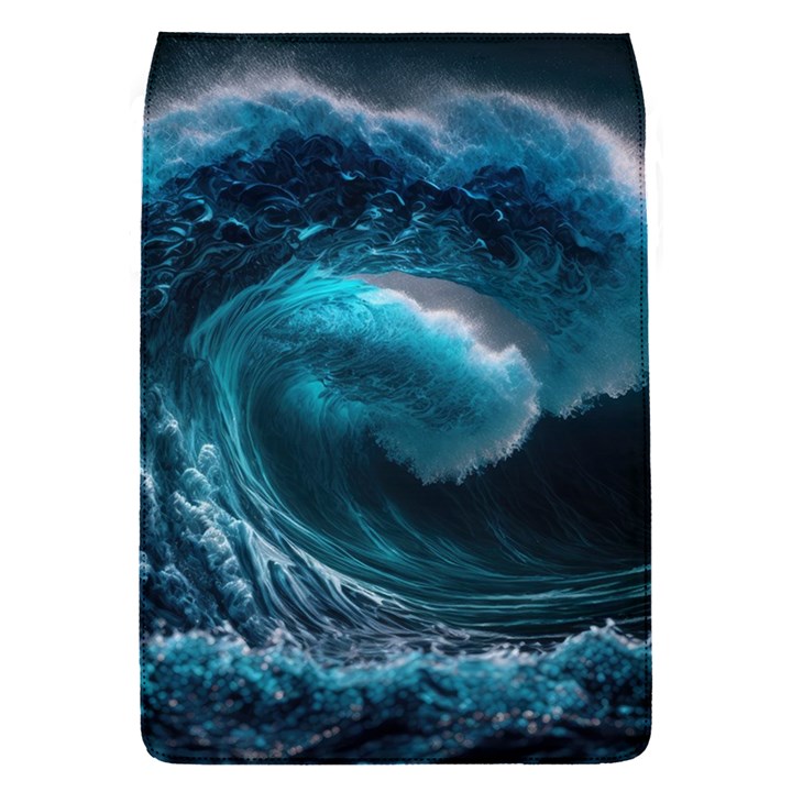 Tsunami Waves Ocean Sea Water Rough Seas 4 Removable Flap Cover (S)