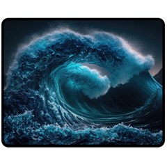 Tsunami Waves Ocean Sea Water Rough Seas 4 Fleece Blanket (medium) by Ravend