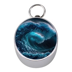 Tsunami Waves Ocean Sea Water Rough Seas 4 Mini Silver Compasses by Ravend