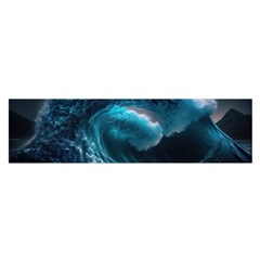 Tsunami Waves Ocean Sea Water Rough Seas 4 Oblong Satin Scarf (16  X 60 ) by Ravend