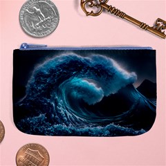 Tsunami Waves Ocean Sea Water Rough Seas 4 Large Coin Purse by Ravend