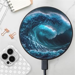 Tsunami Waves Ocean Sea Water Rough Seas 4 Wireless Fast Charger(black)