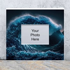 Tsunami Waves Ocean Sea Water Rough Seas 4 White Wall Photo Frame 5  X 7 